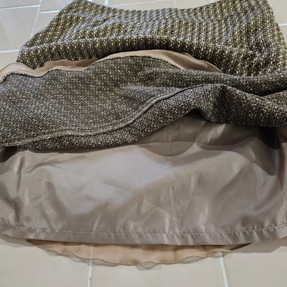 Womens Brown Tweed Ruffle High Rise Midi Skirt. Size 10 - Picture 4 of 5